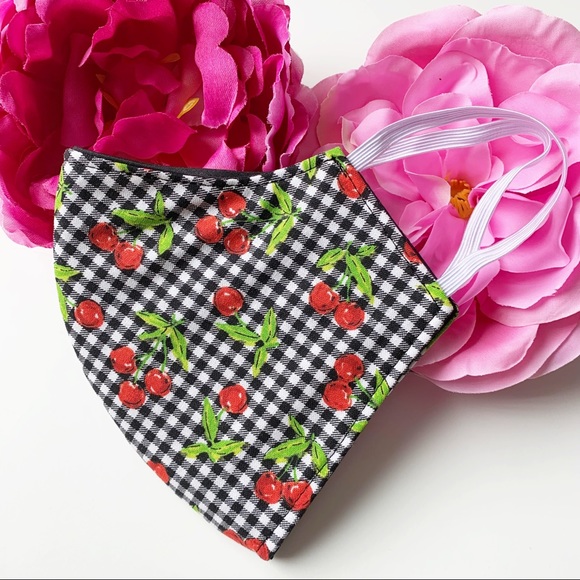 3 for $25 Triple Layer Handmade Face Mask cherry - Picture 4 of 7